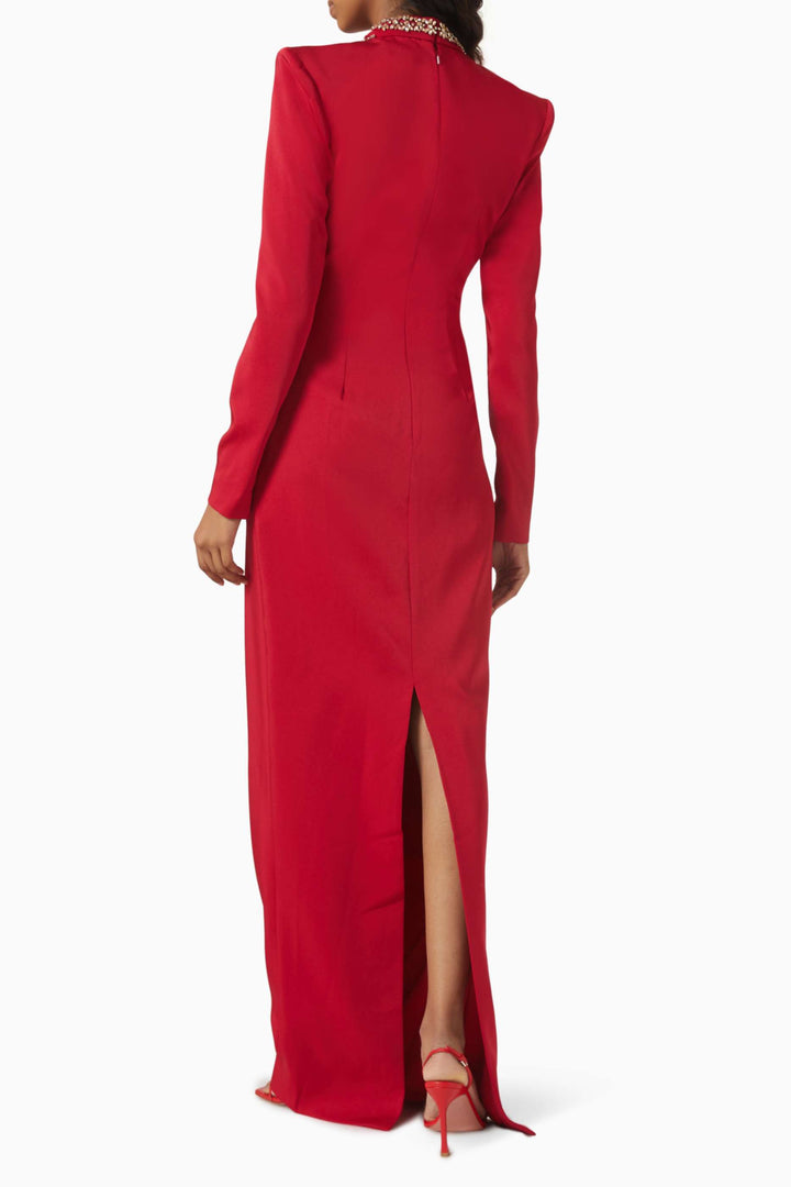 embellished square-neck column gown – MIDNIGHTR