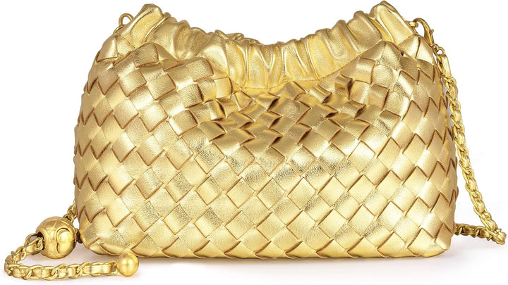 编织藤条手提包，配有双层皮革手柄 – LÉONIE 