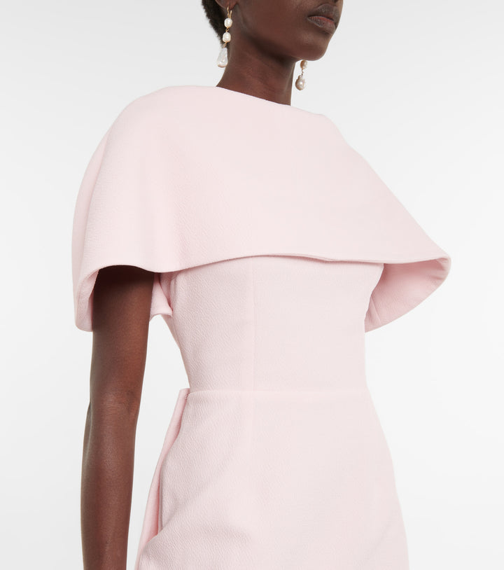 cape-shoulder gown with back slit – OCEANE