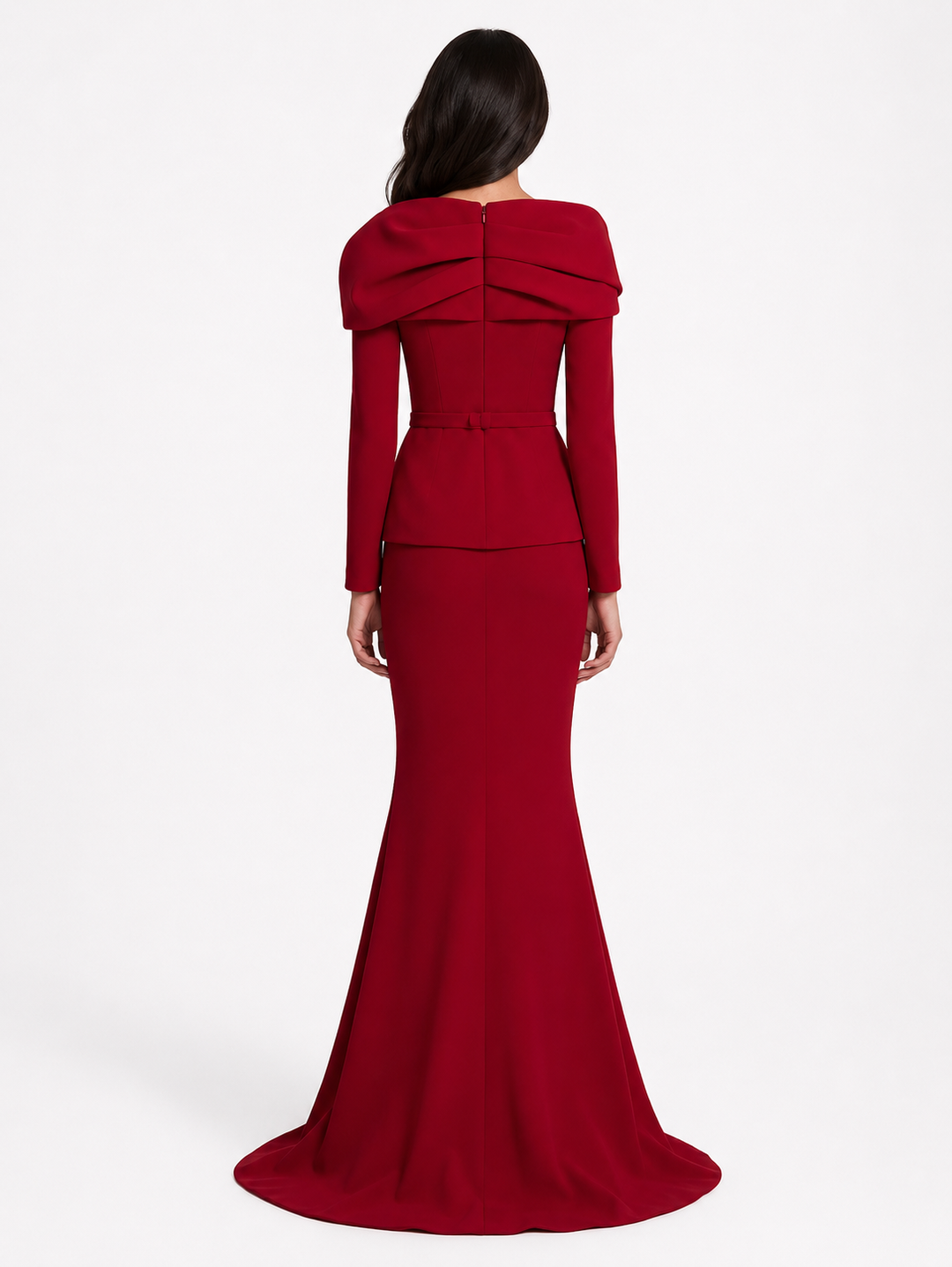 Blush Folded Off-Shoulder Mermaid Evening Gown - Elegance