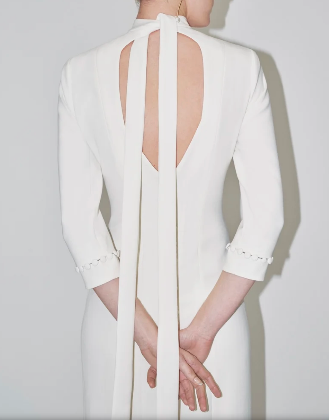 Cutout High-Neck Gown – Pearl