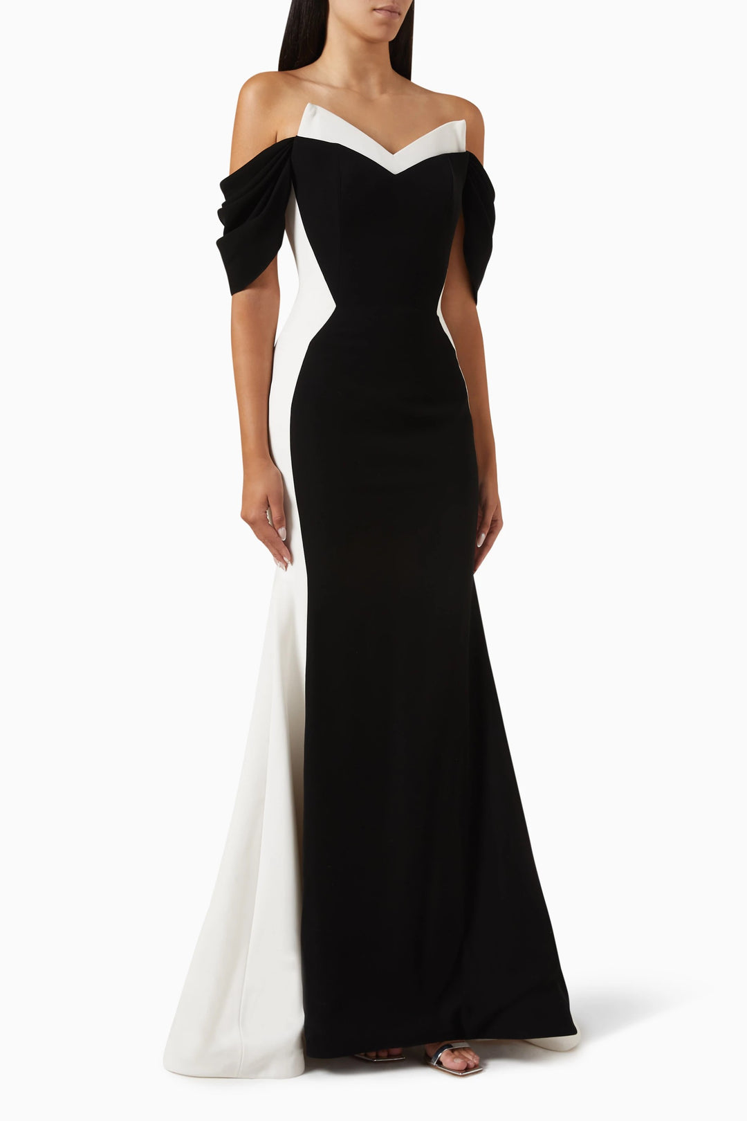 off-shoulder two-tone mermaid gown – NOIRIA
