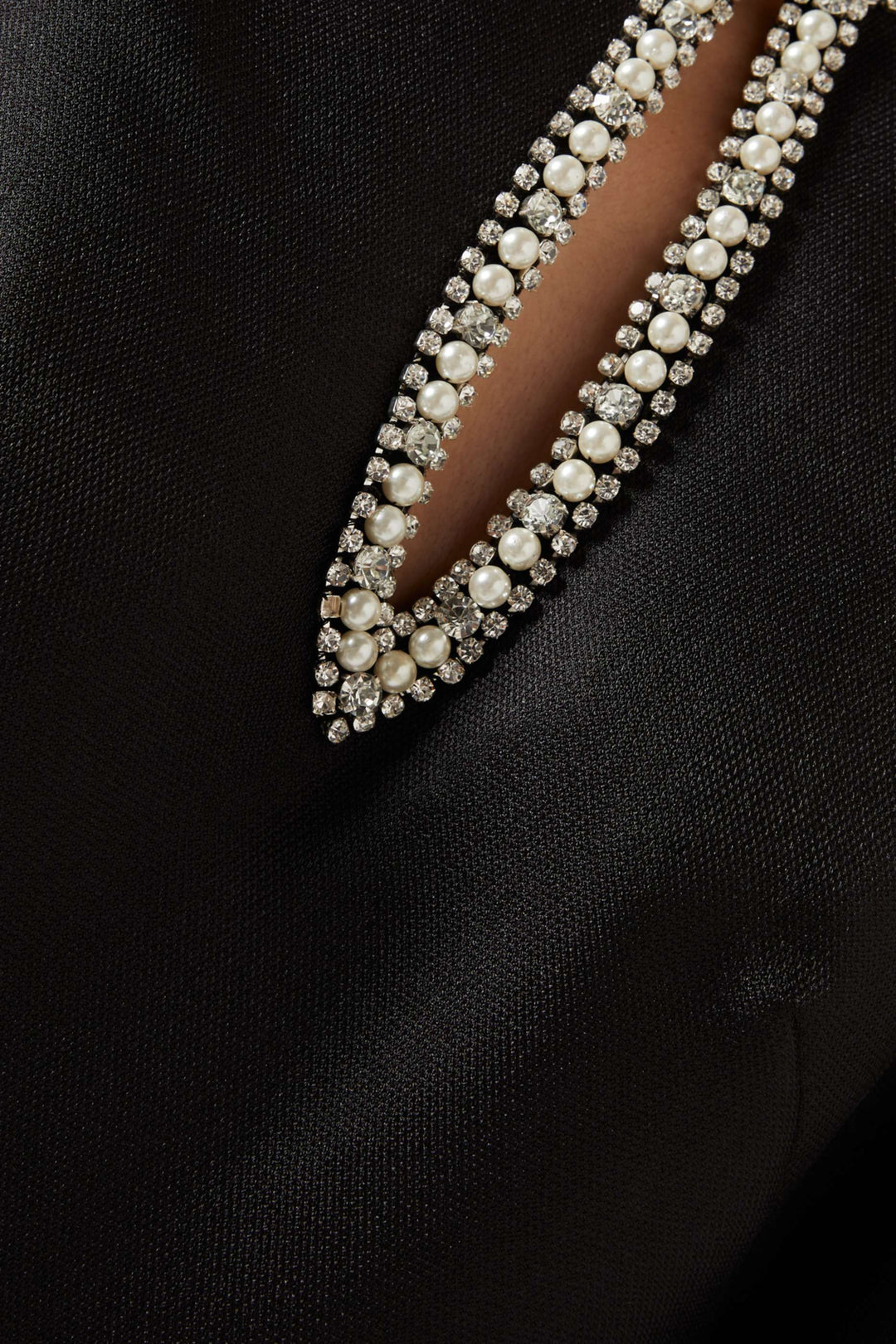 satin gown with embellished neckline and puff sleeves – DARIANA