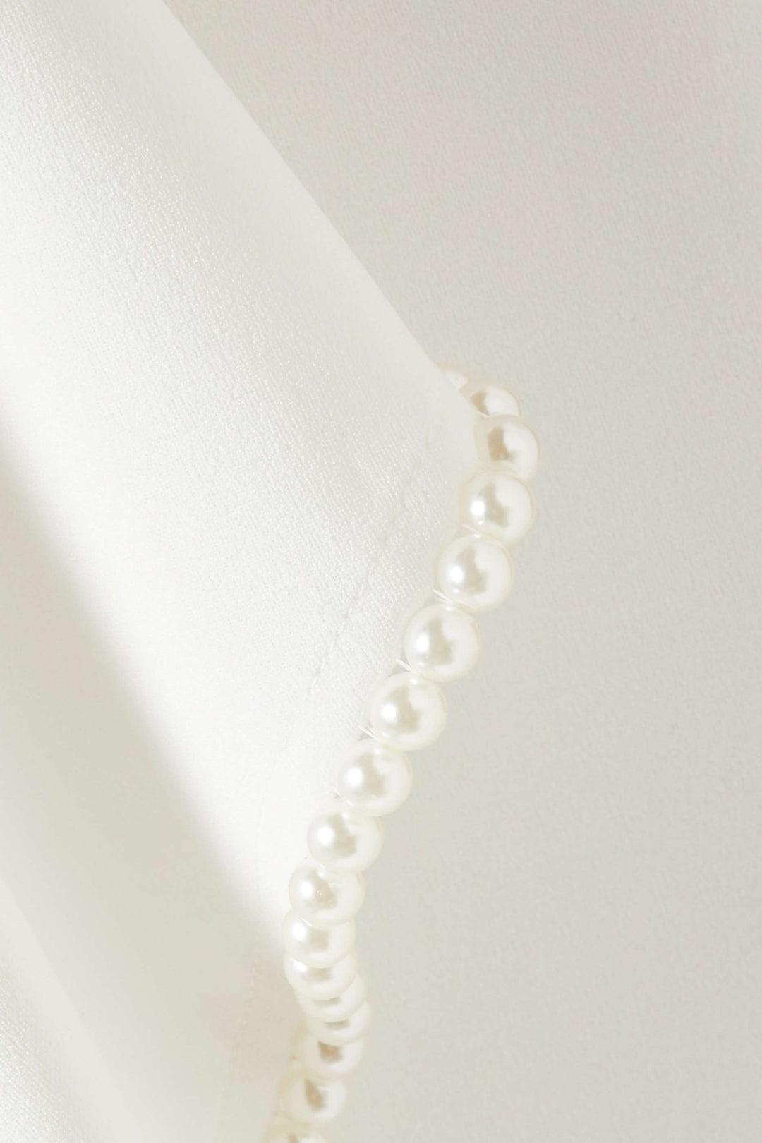 long-sleeve gown with pearl-trimmed flared cuffs – OPHELIA