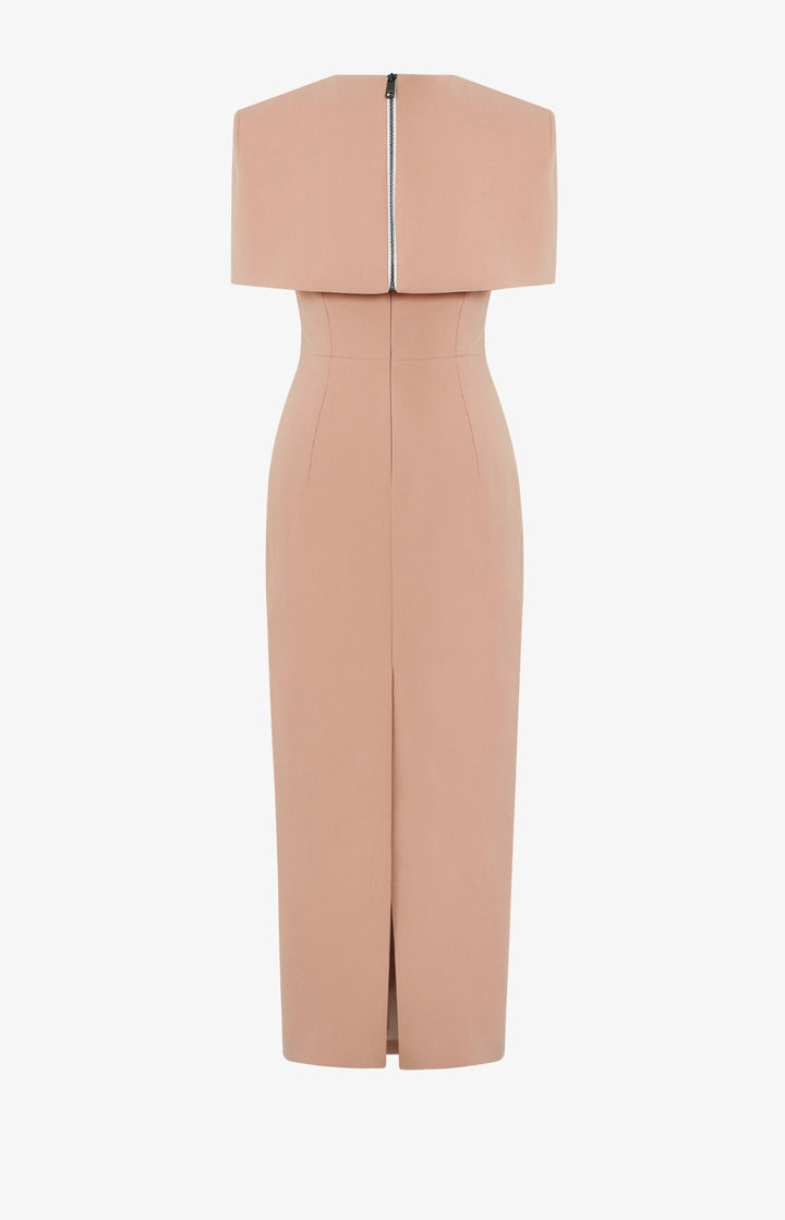 structured cape-shoulder midi dress – EIILE