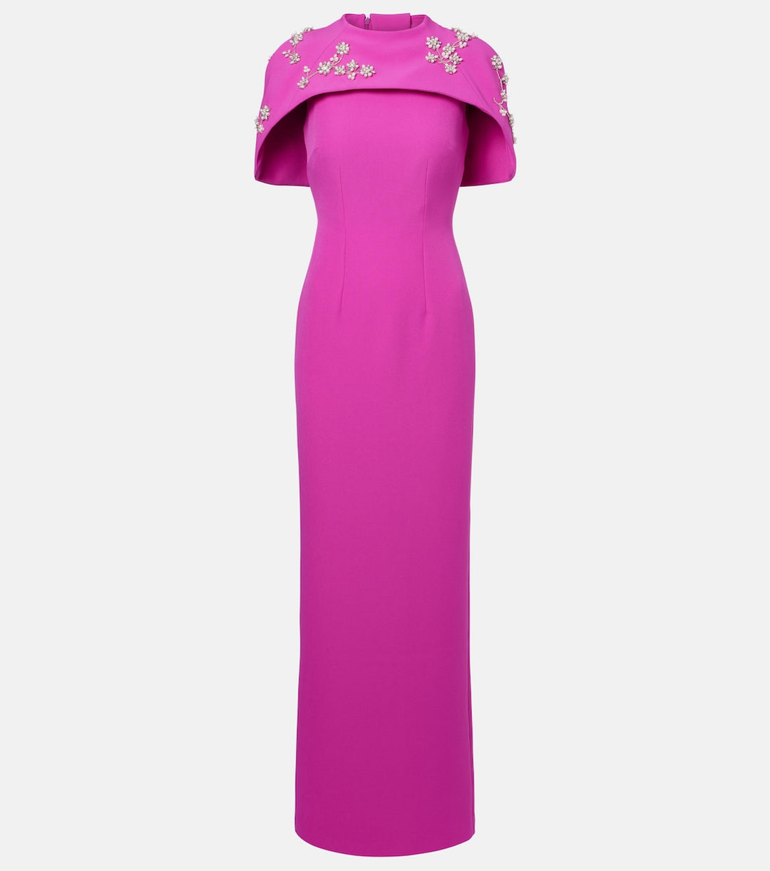 Embellished cape gown with straight silhouette – SKYLA