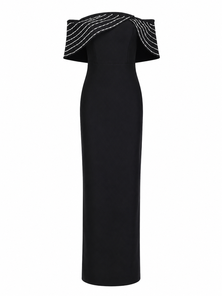 Elegant Off-Shoulder Evening Gown - Glamour
