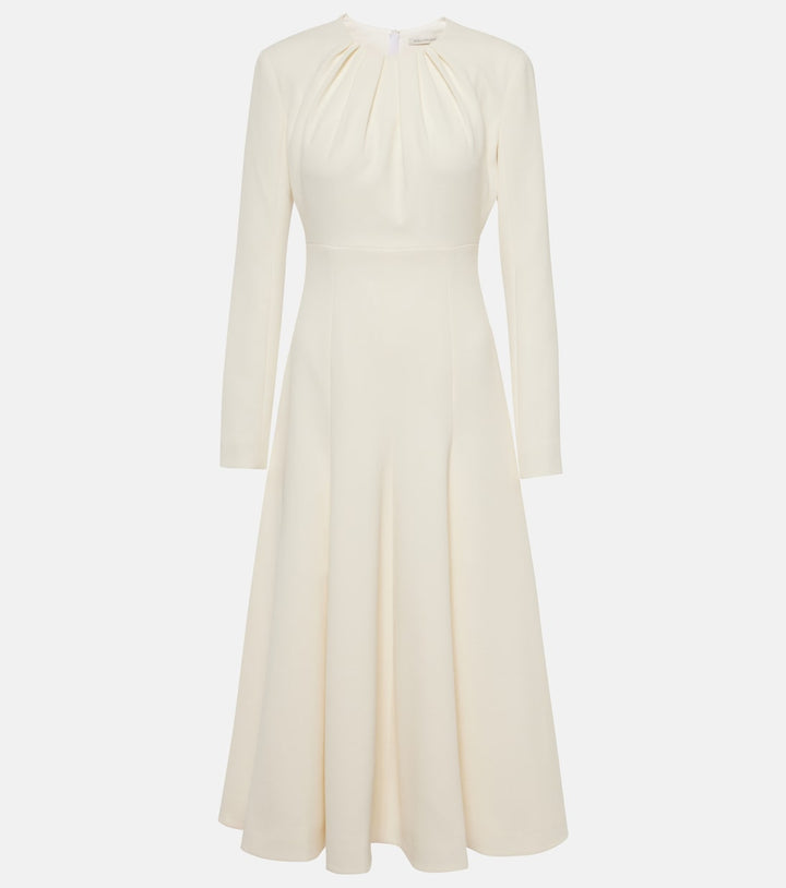 long-sleeve gathered midi dress – CELINA