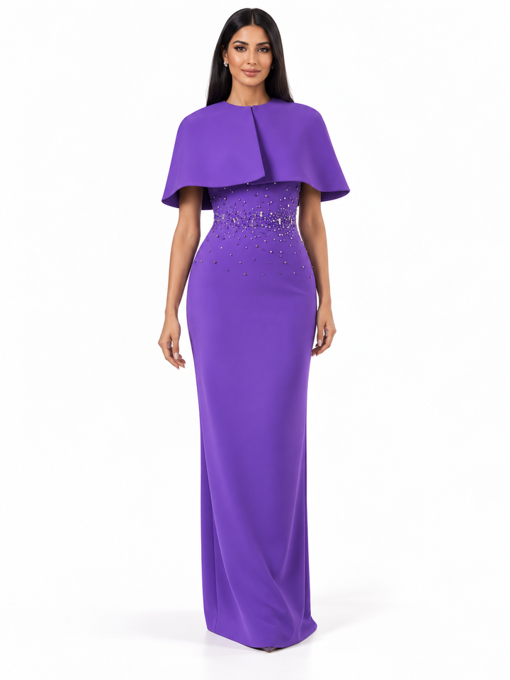 Crystal Waist Cape Column - Amethysta