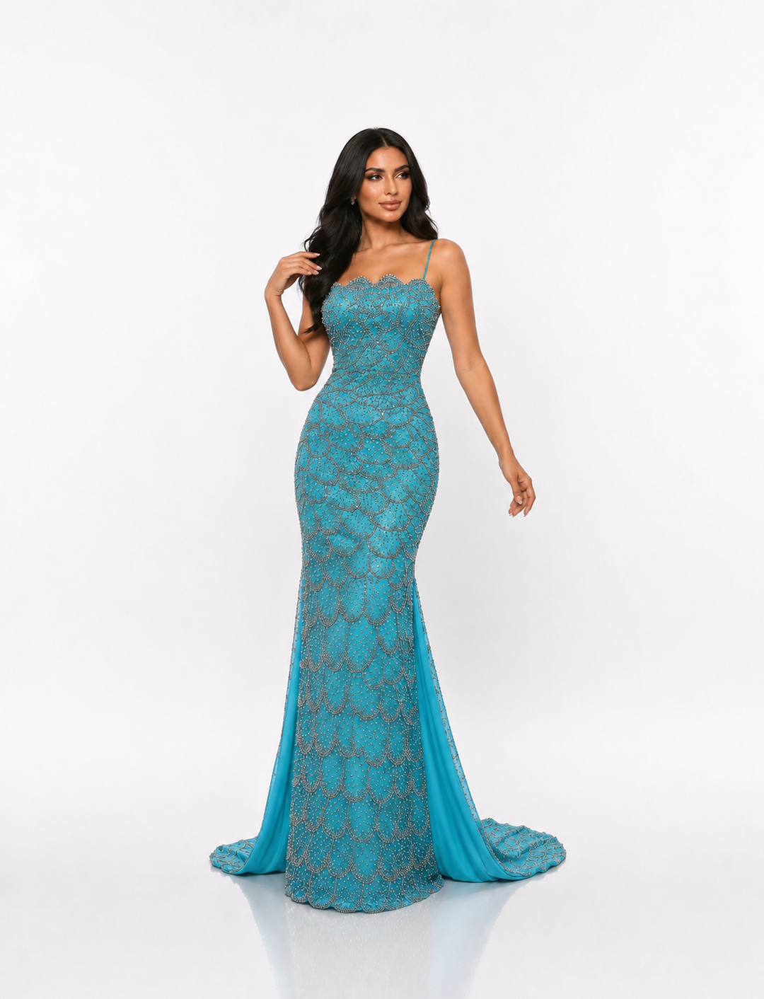 Crystal Beaded Mermaid Maxi Dress – SILVARA