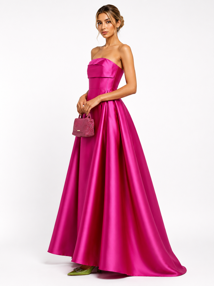 Strapless Satin Ball Gown – Amethyst