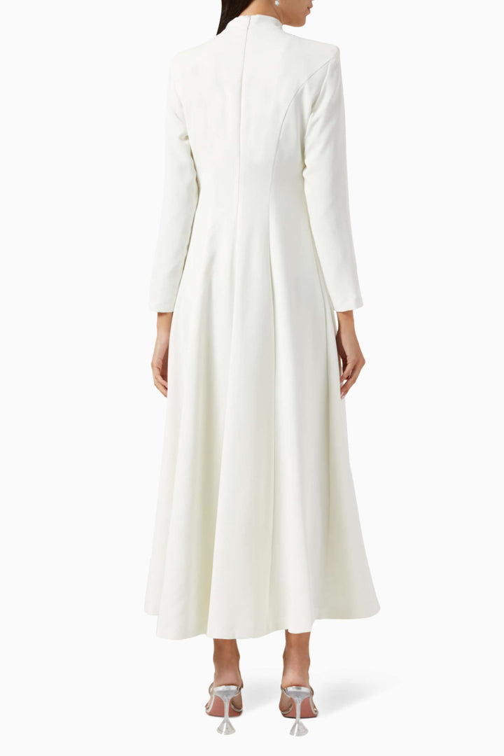 embellished high-neck A-line gown – CELESTE