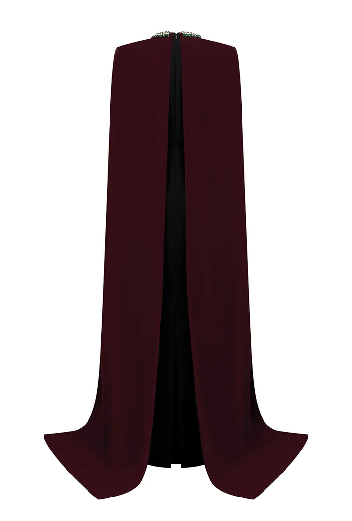 embellished cape gown with contrast drape – VICTORIA