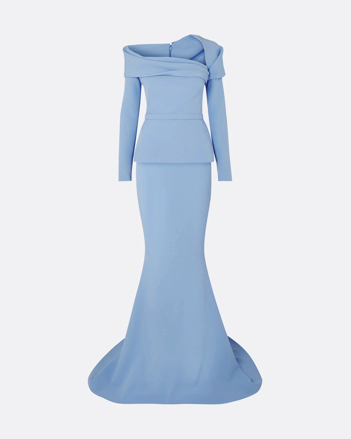 فستان مكشوف الكتفين مع خصر منتفخ – سيرينل-1
