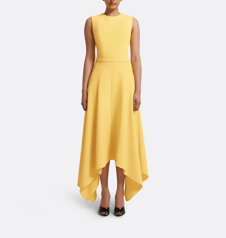 sleeveless asymmetrical hem dress – AUROAA