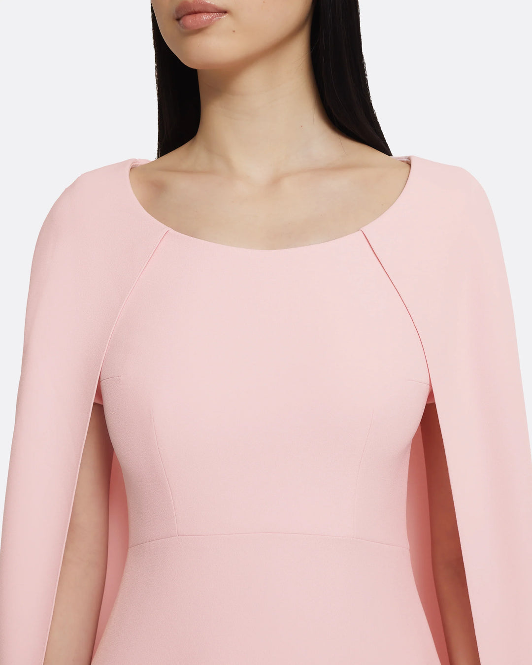 cape-sleeve A-line gown – LYCHEE