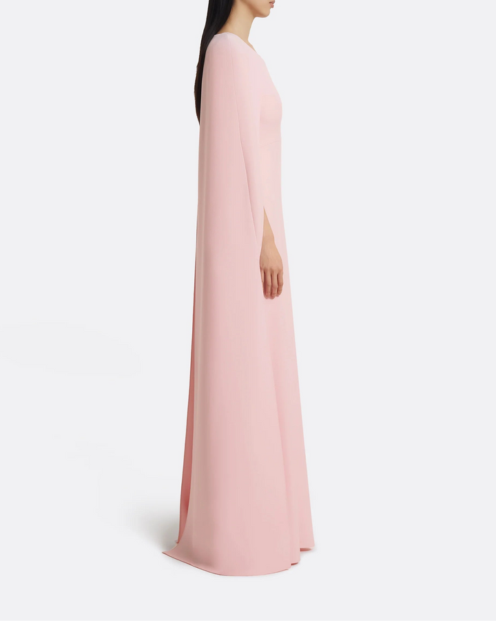 cape-sleeve A-line gown – LYCHEE
