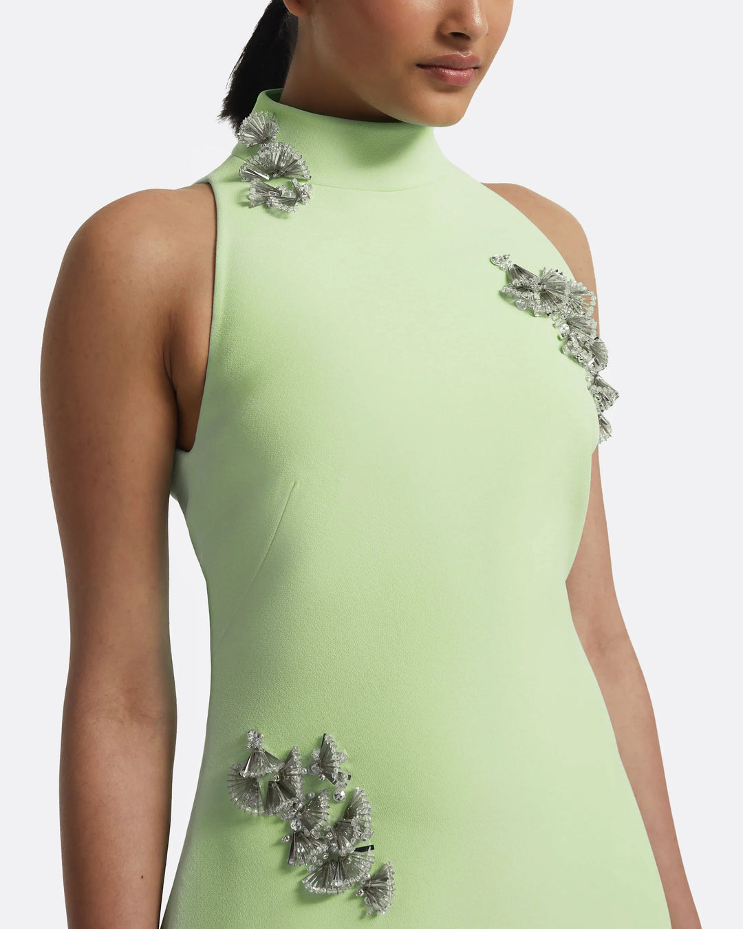 halter-neck gown with silver embellishments – MINTA