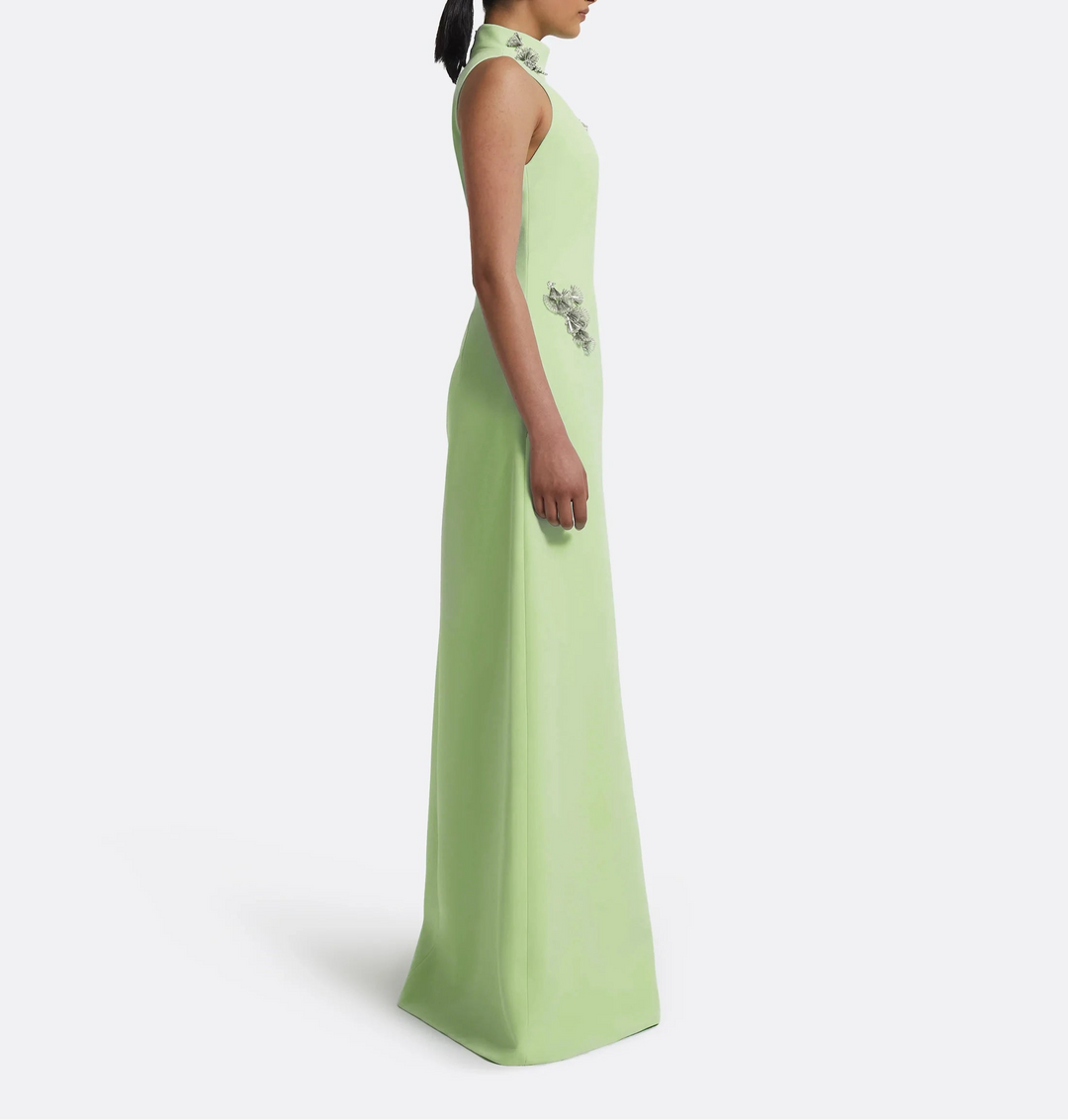 halter-neck gown with silver embellishments – MINTA