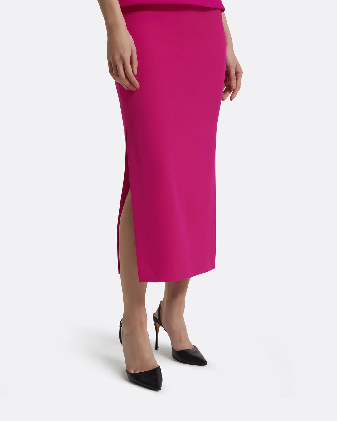structured pencil dress with draped cape detail – ASIIEL