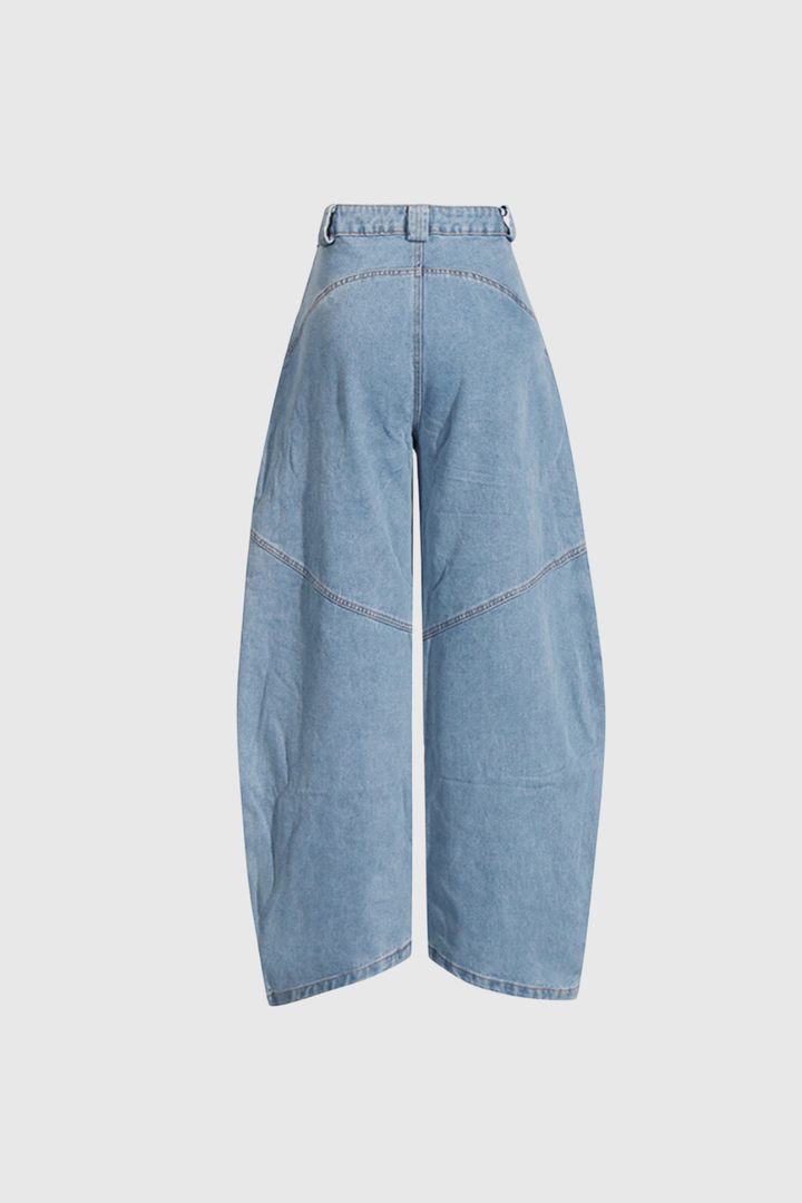 Acton Stripe Deconstruct Wide Jeans