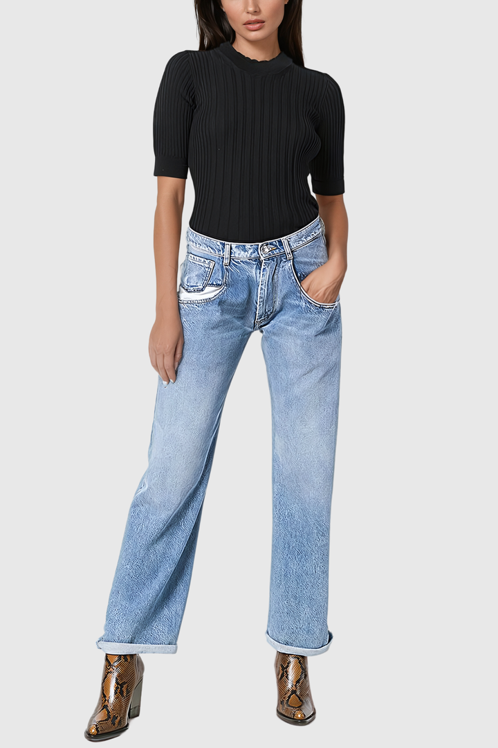 Aderes Contrast Pocket Straight Jeans