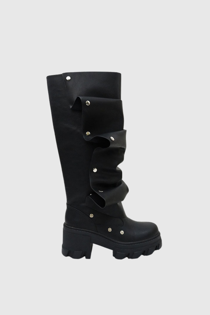 Agron Studded Ruch Leather Boots