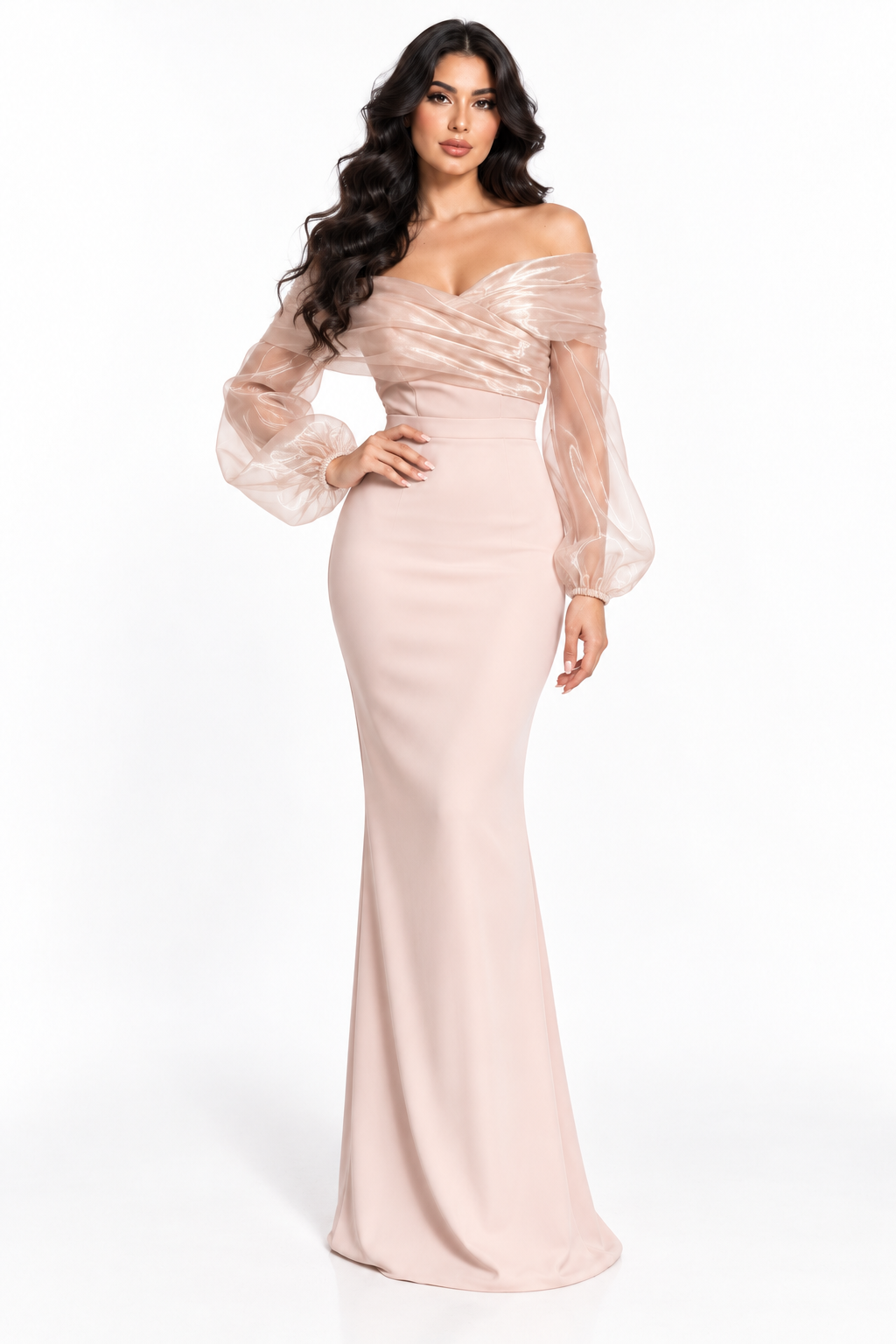 Off-Shoulder Organza Sleeve - Roselle