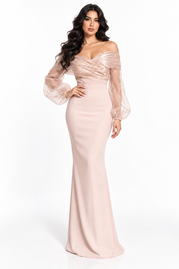 Off-Shoulder Organza Sleeve - Roselle