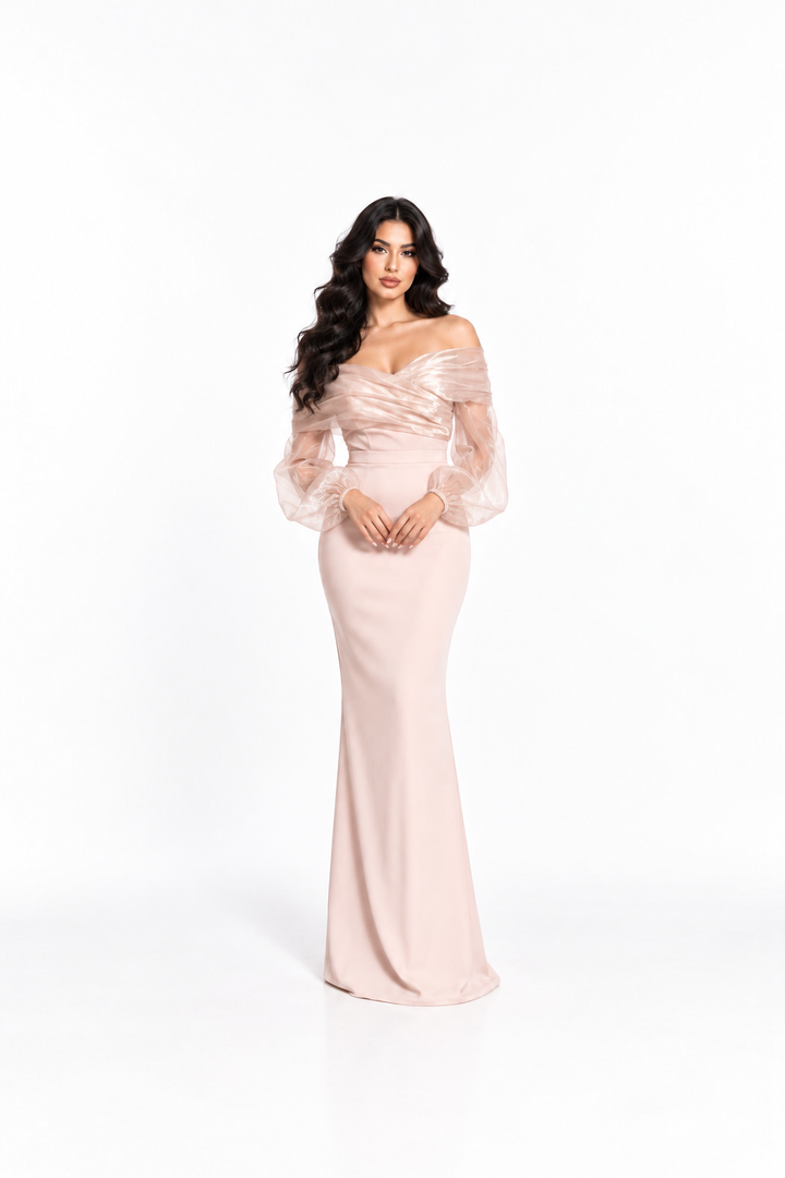 Off-Shoulder Organza Sleeve - Roselle