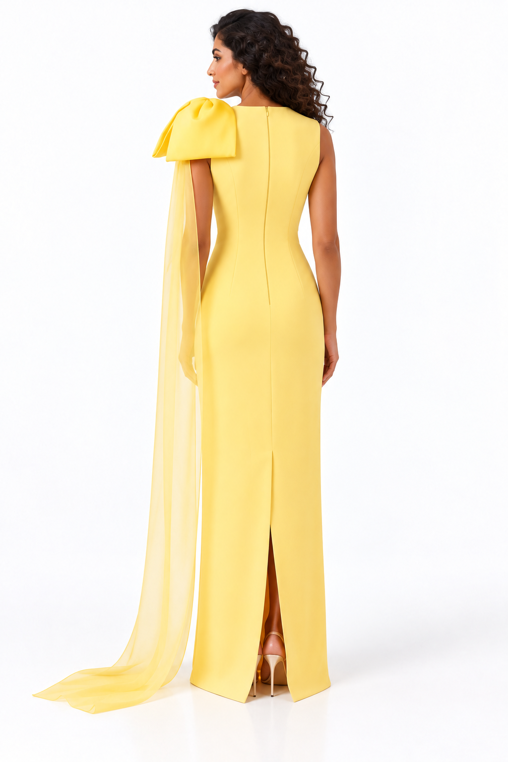Bow Shoulder Draped Evening - Solara