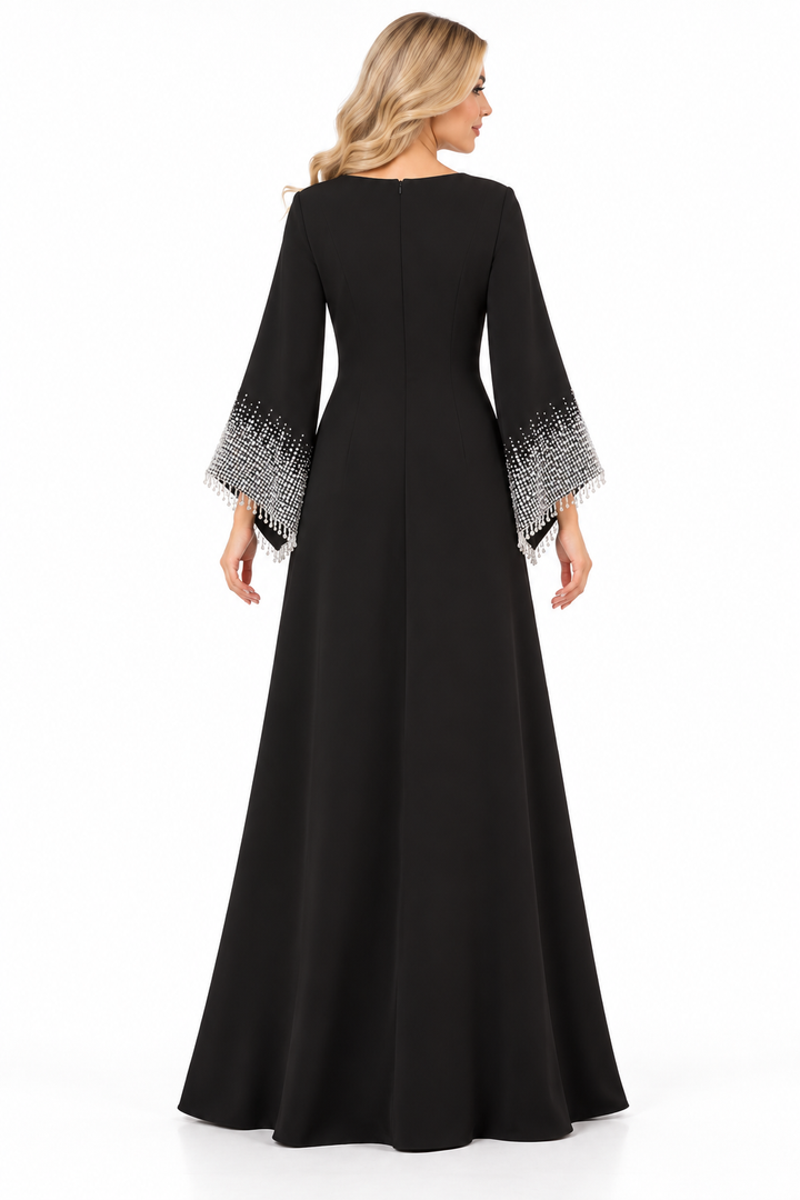 Crystal Neck Flared Sleeve - Opulence
