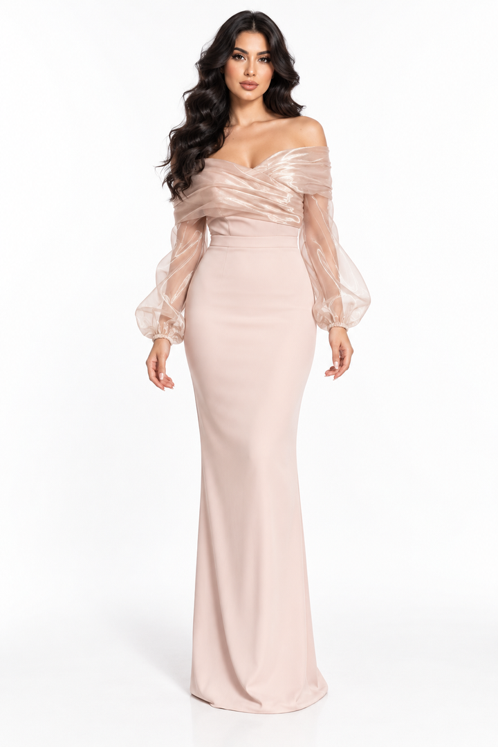 Off-Shoulder Organza Sleeve - Roselle