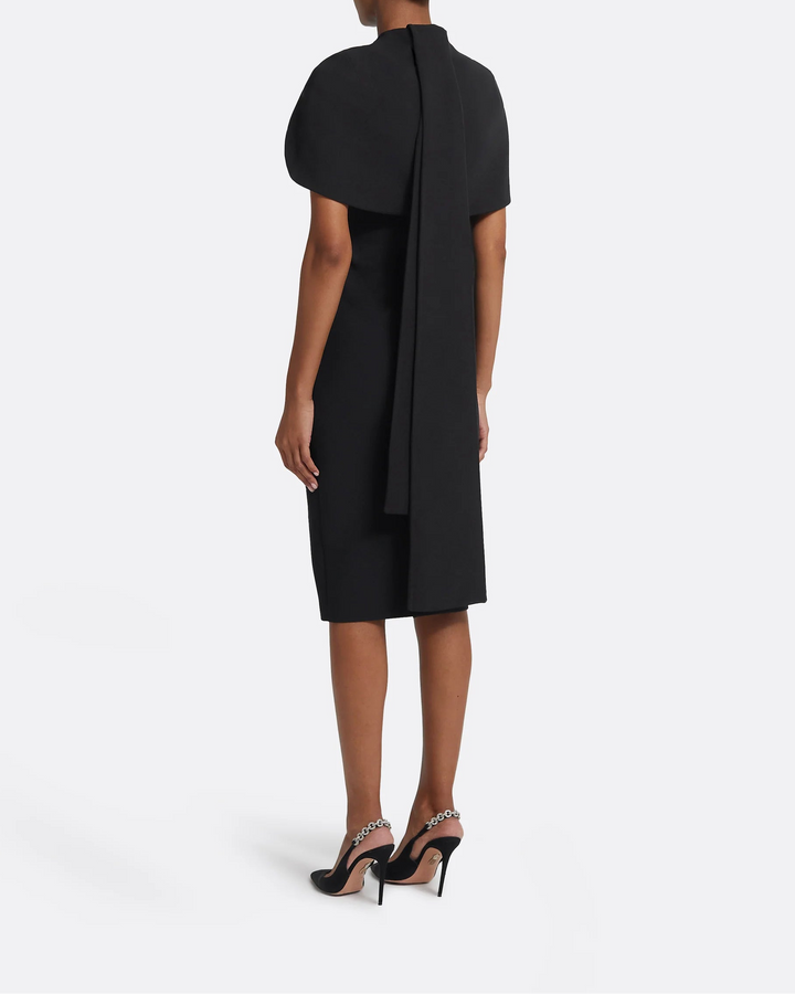 cape-overlay midi dress – VIONA