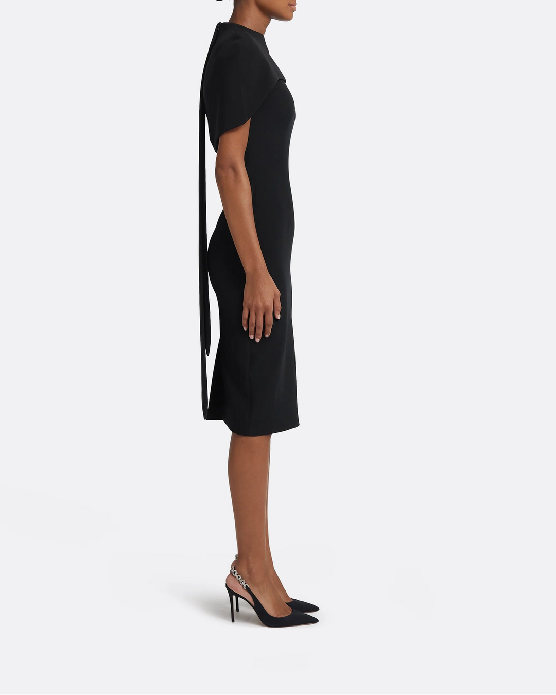 cape-overlay midi dress – VIONA