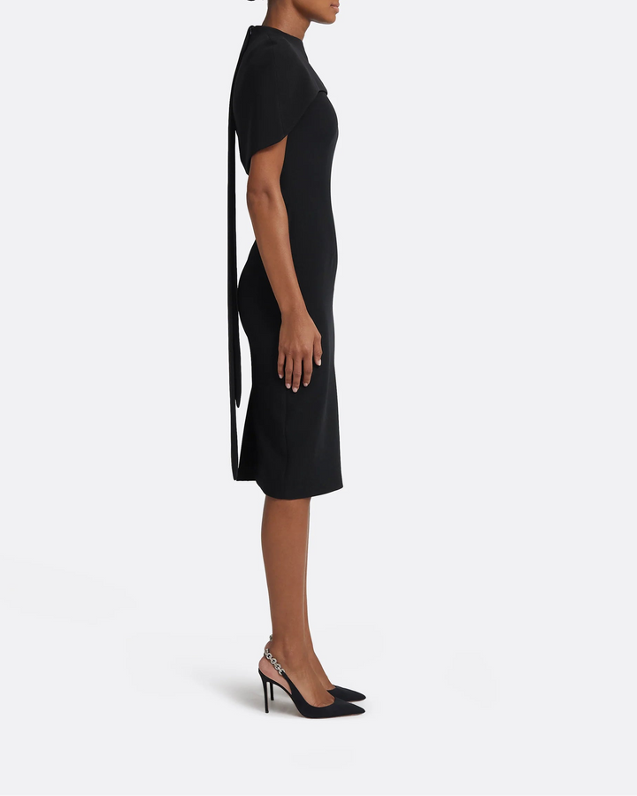 cape-overlay midi dress – VIONA