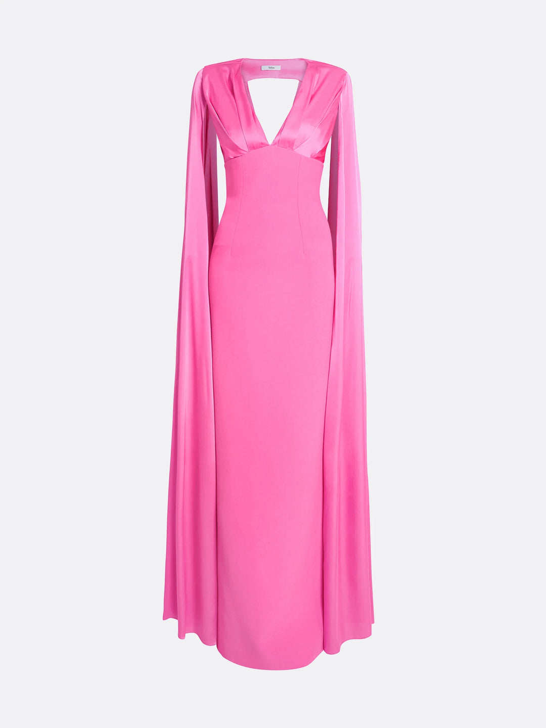 deep-V column gown with satin cape – AURORA