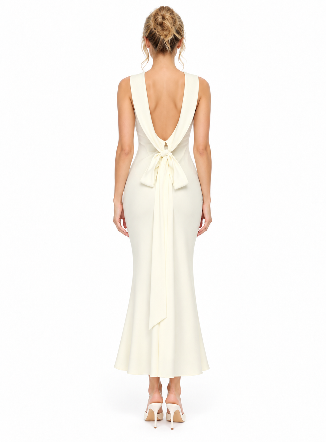 Sculpted Collar Sleeveless Midi Dress – Aloura