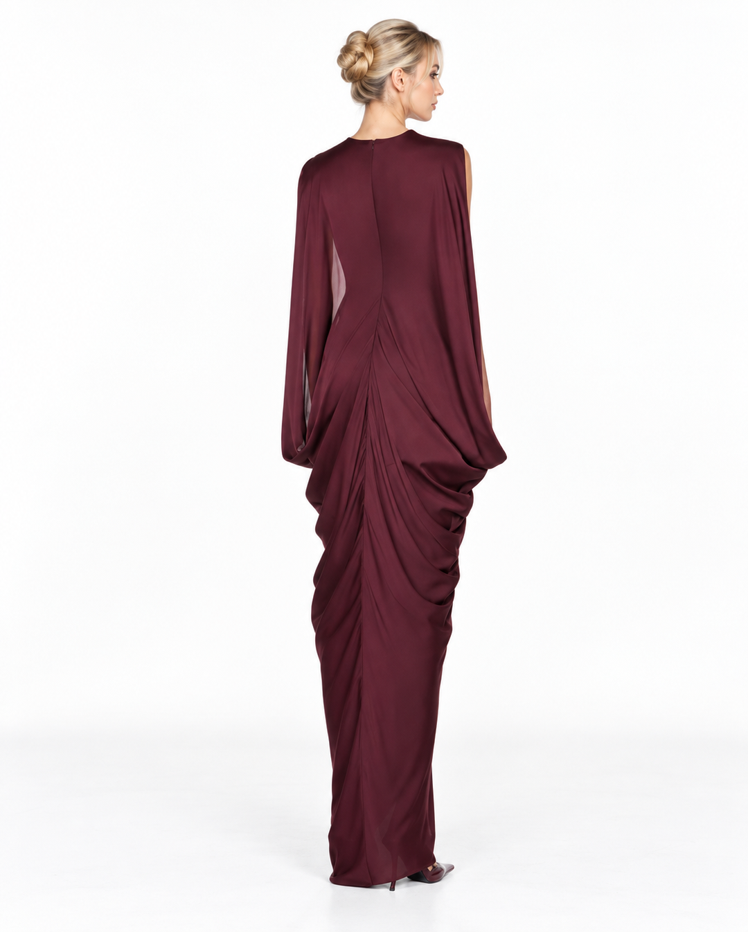 Draped Cape Detail Maxi Dress – Meravelle