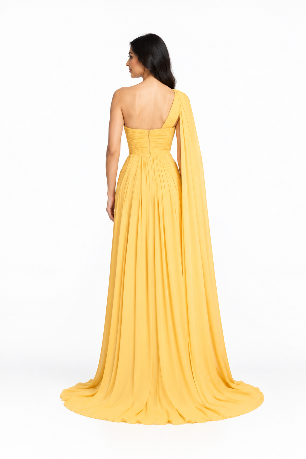 Asymmetric One Shoulder Draped Maxi Dress – Aurelia