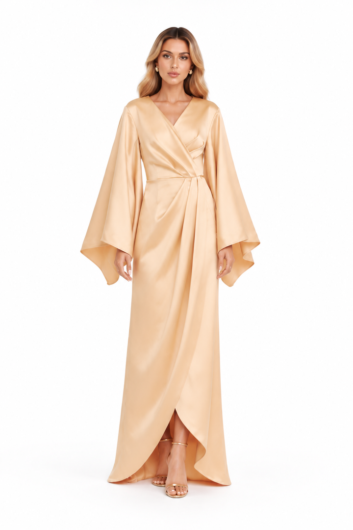 Satin Wrap Kimono Gown - Soska