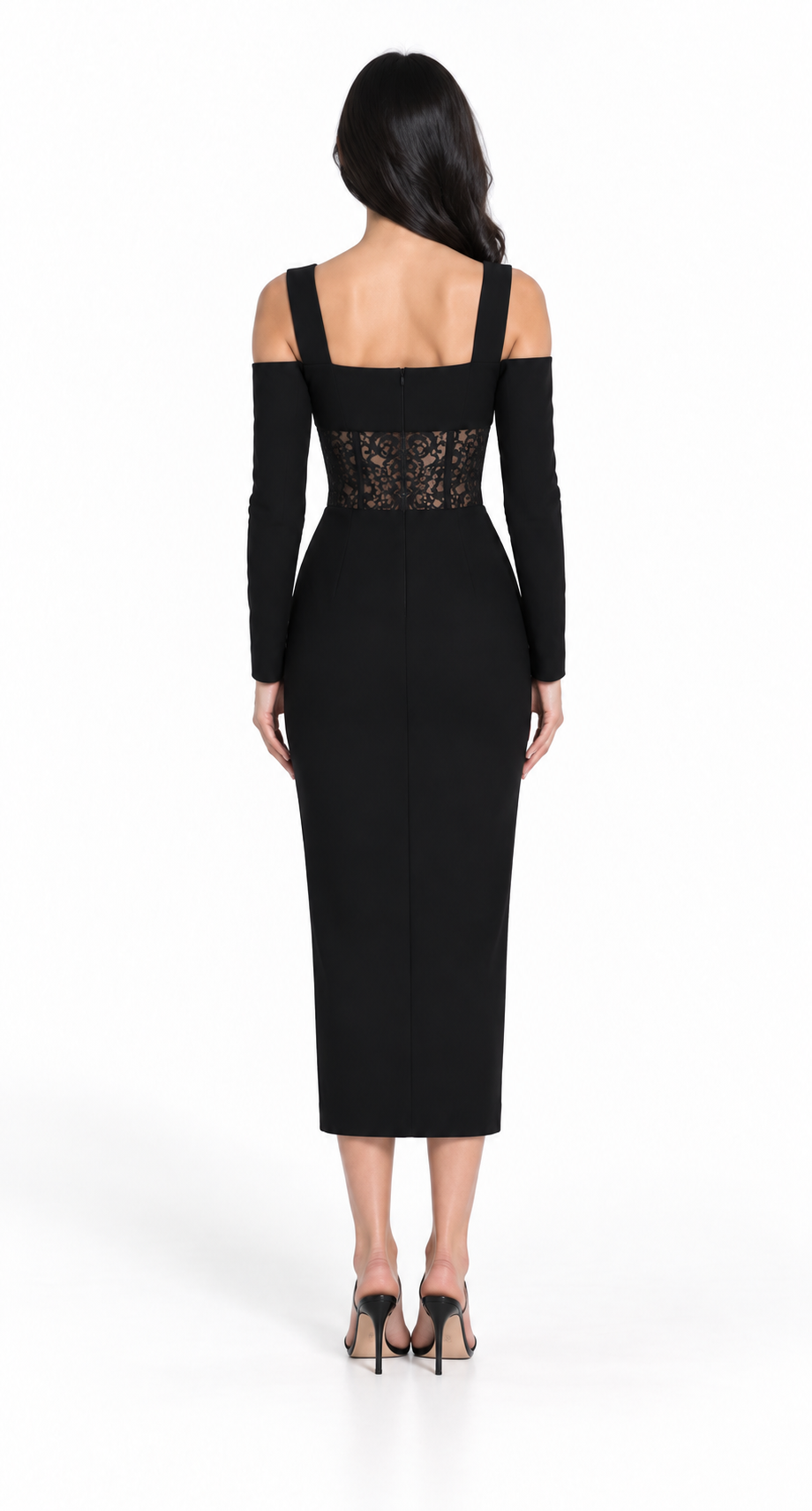 Lace Cutout Column Gown - Nolla