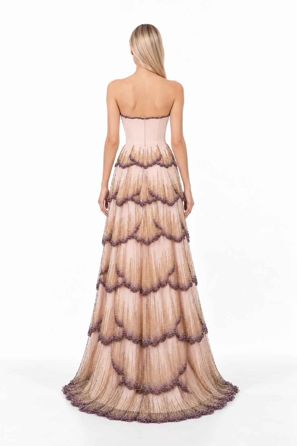 Butterfly Embellished Tiered Maxi Dress - Mariposa