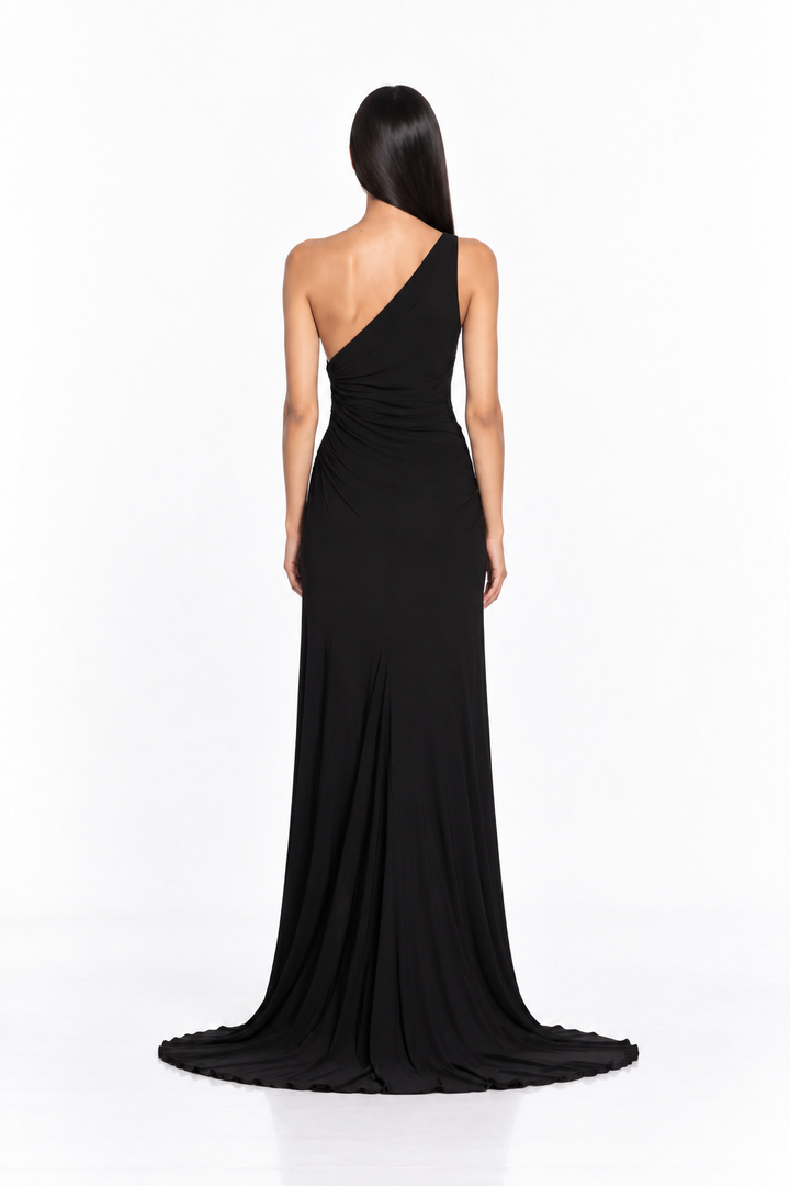 One Shoulder Draped Maxi Dress - Alessia