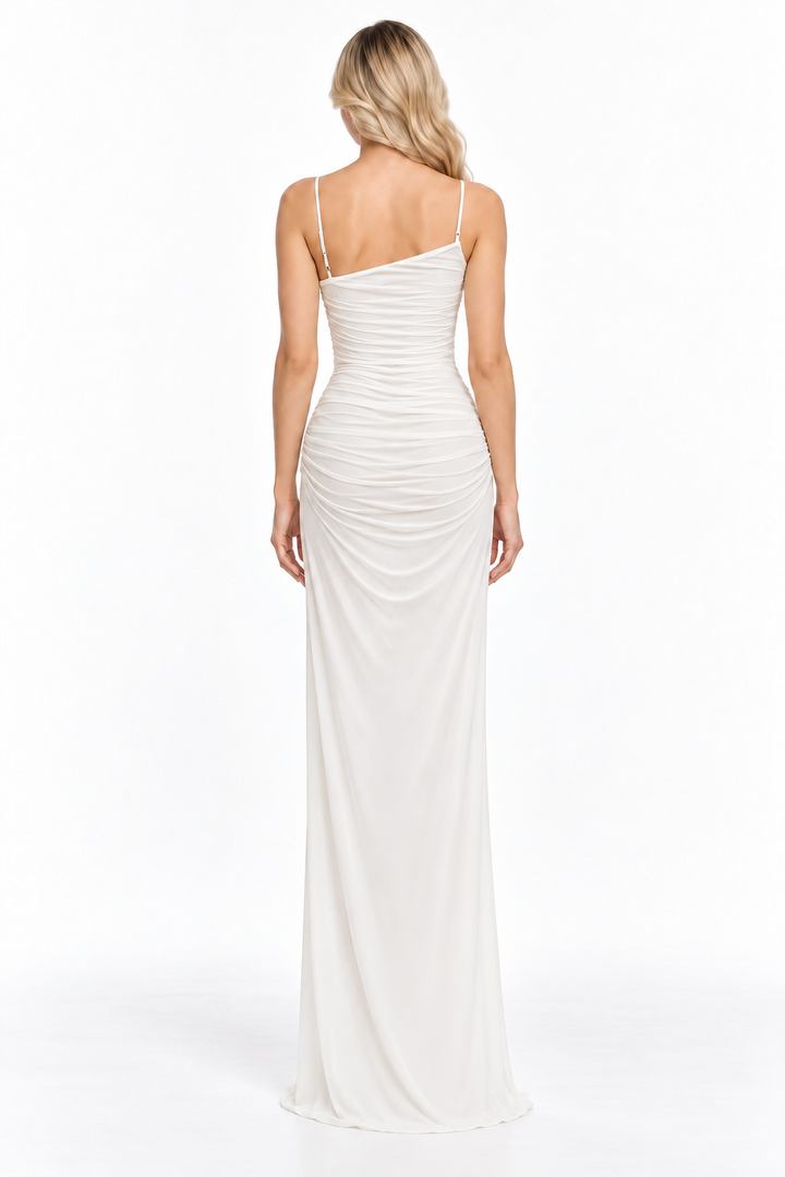 Floral Draped One Shoulder Maxi Dress - Fiora