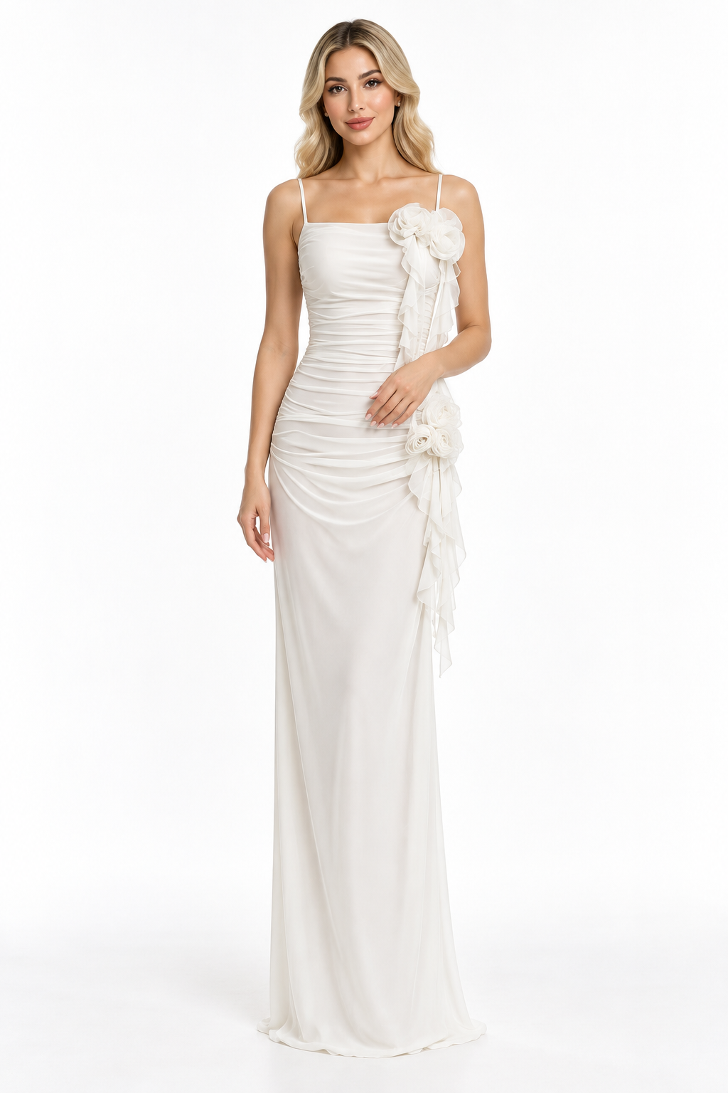 Floral Draped One Shoulder Maxi Dress - Fiora