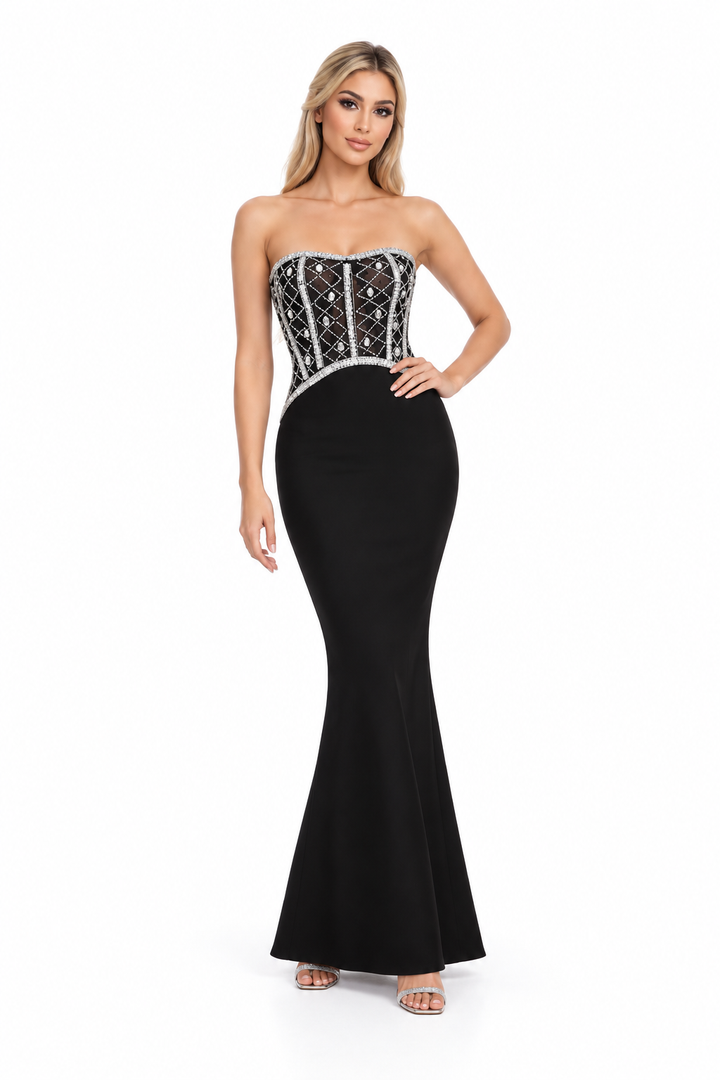 Crystal Corset Mermaid Maxi Dress - Vespera