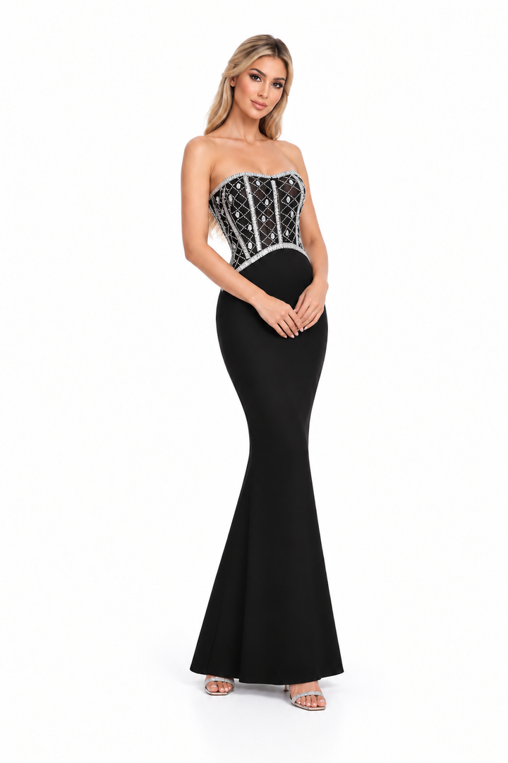 Crystal Corset Mermaid Maxi Dress - Vespera