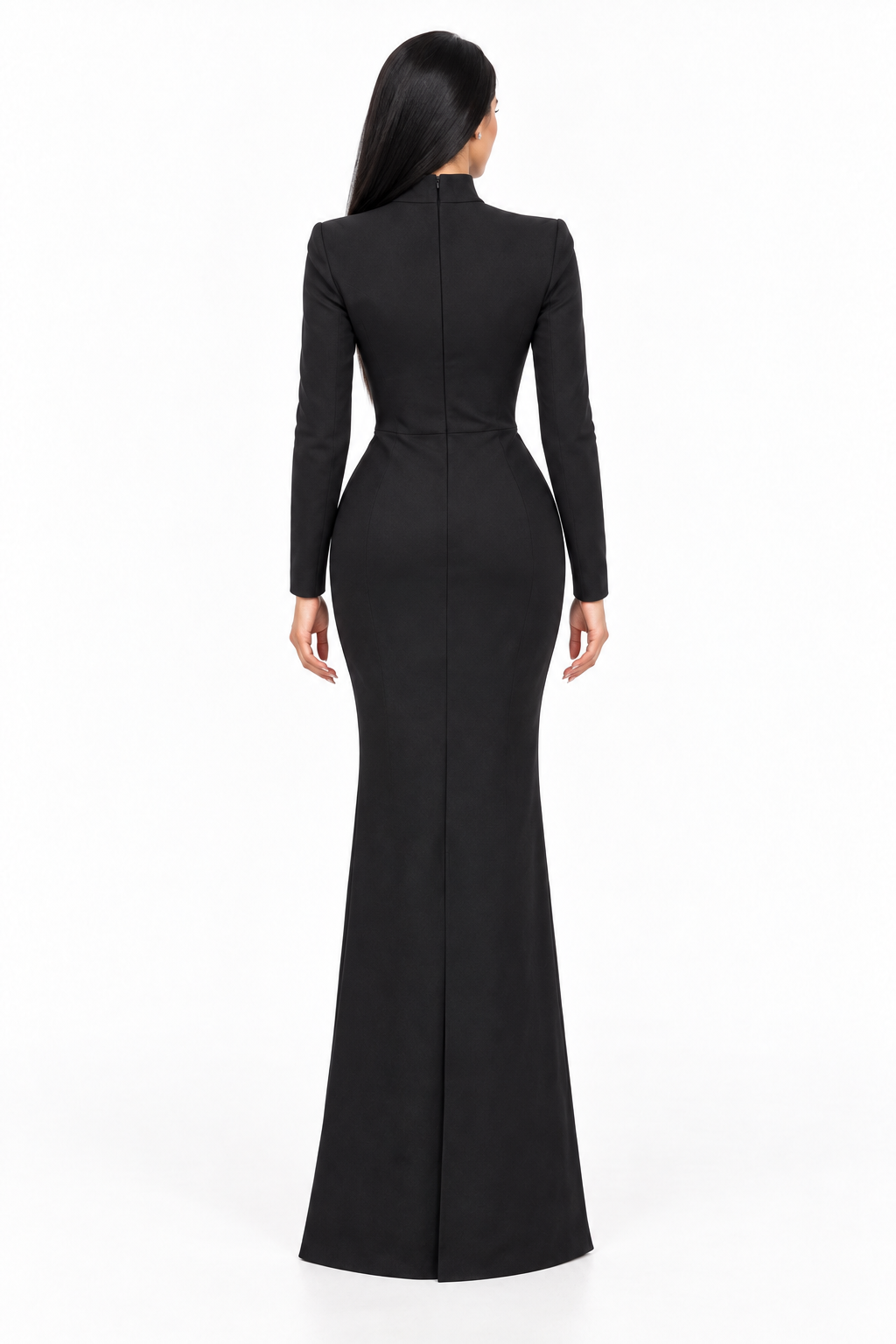 Crystal Corset High Neck Maxi Dress - Noirielle