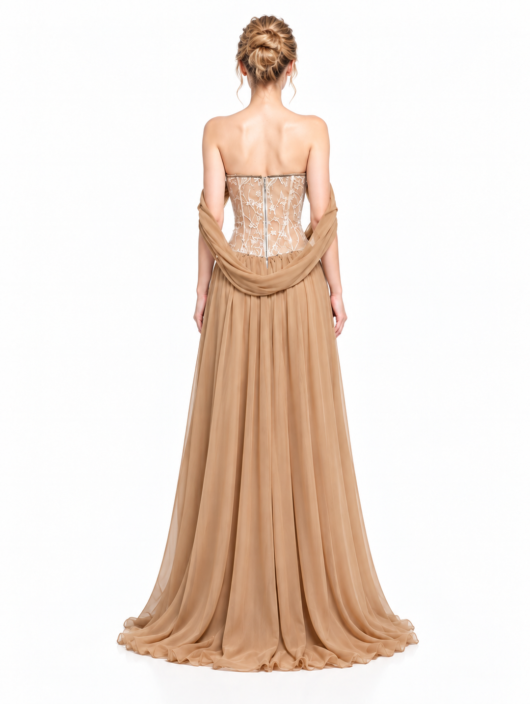 Off-Shoulder Embellished Corset Maxi Dress – Sienna